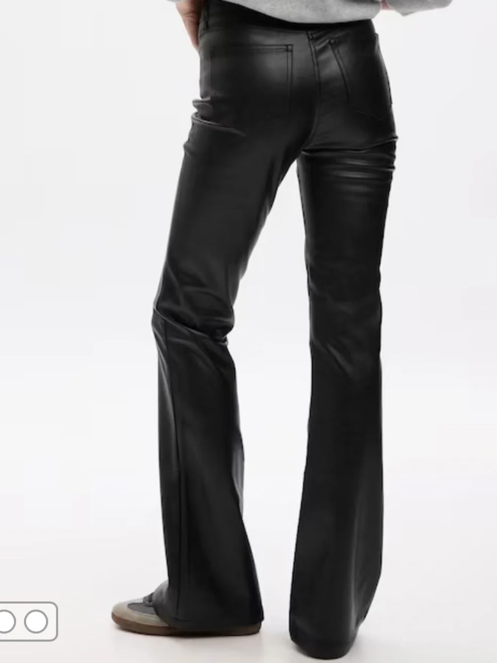 Gap High Rise Vegan Leather 70s Flare Pant Long